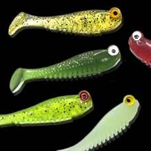 夜光软饵，硅胶鱼形人工鱼饵，软硅胶小鱼饵，2.17英寸