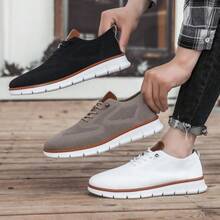 Men's Mesh Casual Sneakers Oxfords Spring And Summer Business Casual Walking Shoes Tennis Comfortable, Boy Runner Sporty Lightweight Breathable Running Shoes For Exercise & Daily Wear - Màu Khaki - Xem 3