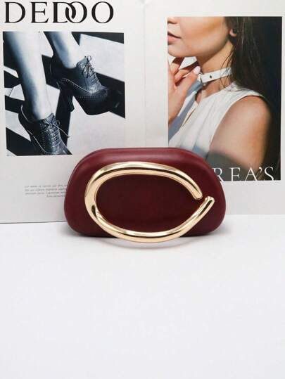 Dedoo Burgundy PU Leather Clutch - Ideal For Valentine's Day, Comfortable And Fashionable, Fashion Handbag, Personalized Gift Option, Accessory 2025, Chic Style For All Occasions, Luxury Feel At Affordable Price