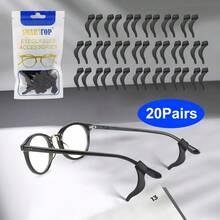 Eyeglass Ear Grips -20 Pairs Eye Glasses Ear Grippers Anti-Slip Holder, Silicone Ear Hook, Glasses Ear Grip Sleeve Retainer For Sports Glasses, Sunglasses Reading Glasses - Us-s-22a-blck - View 6