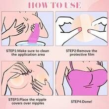 QY Cake Grippy Seamless Covers Sticky Adhesive Silicone Nipple Pasties Reusable Pasty Nipple Covers For Women 8380 - 香檳色-13cm5.12in - 查看 6