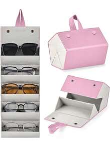 2/3/4/5/6 große Reise Brillenetui, Brillenetui Mehrfach, Brillenetui Rosa, Brillenetui Robust, Brillenetui Hart, Niedliches hängendes Brillenetui, Faltbarer hängender Brillen- und Sonnenbrillen Aufbewahrungsständer, Brillenetui aus PU-Leder für Brillen und Sonnenbrillen, Brillen- und Sonnenbrillen Aufbewahrungsbox, Schutzhülle für Brillen, Brillentasche für Reisen, Reiseutensilien, Reisezubehör, Reisetasche, Urlaub, Rückkehr zur Schule, Schulsachen, Sonnenbrillen für Frauen
