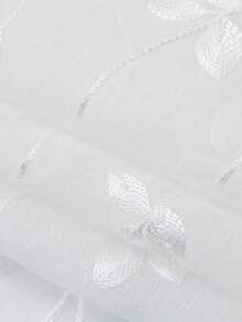 1 rèm voan thêu, rèm voan nhẹ nhàng, rèm voan đục lỗ, rèm voan khoen, rèm voan lọc sáng mờ, thích hợp sử dụng cho nhà bếp, gia đình hoặc văn phòng, màu trơn, rèm phong cách trang trại mới cho phòng ngủ, phòng khách - trắng - Xem 10