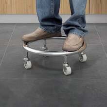 Heavy Duty Stainless Steel Cylinder Cart With Locking Casters - Safe For Transporting Standard Propane Tanks - Propane Tank Holder - Silver - View 4