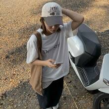韓国版 AE アメリカン レトロ レター ベースボール キャップ スタイル ニッチ ストリート フラットつば帽子男性と女性のための同じスタイルのピーク キャップ - カーキ - チェックする 6