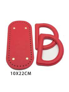 3pcs Handmade Bag Accessories Set, Matching D-Ring Handles, Woven Bag Bottom, DIY Bag Making Kit - Multicolor - View 11