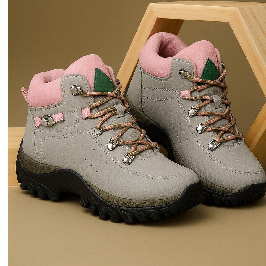 Women's Adventure Safety Trail Work Boot With Stitched Sole - 灰色 - 查看 1