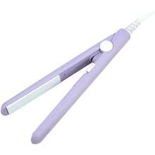 plancha de pelo, rizador de calefacción de hierro plano de turmalina de cerámica portátil 2 en 1 para rizar enderezar flequillo, cabello ondulado cabello corto plancha para cabello(Púrpura) - 1 - Ver 7