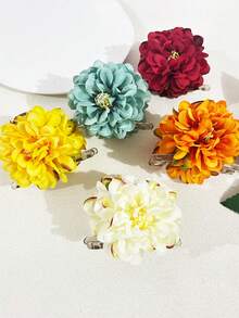 发夹 1 件女士仿花发夹，红色、橙色、米色、蓝色、黄色、牡丹色、黑色、灰色、透明，适合节日、派对、日常佩戴发饰优雅爪夹，学校用品，大学