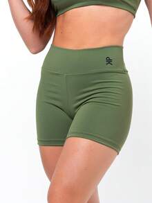 Kit 2 Women's Fitness Shorts High Waist Zero Transparency Blackout Gym Basic Bermuda Shorts Women's Crossfit Yoga - 黑色+綠色 - 查看 6