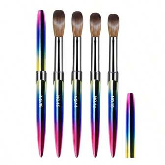 Professional Single Acrylic Nail Brush Kit - For Crystal Nails/Gel Extensions/Polygel/Polish | Salon & Home DIY Nail Art Tool