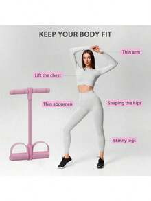 1pc Multifunctional Resistance Bands, 6 Tubes Elastic Yoga Pilates Trainer, Fitness Pull Rope With Handles For Abdominal/Waist/Arm/Leg Stretching And Weight Loss Workout