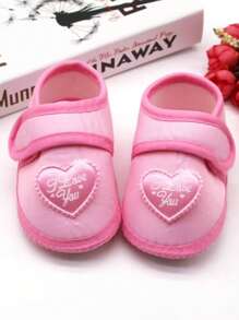 1 Pair Spring Autumn Baby First Walkers Infant Baby Girls Boys Anti-Slip Shoes Heart-Shaped Newborn Slipper Shoes 0-12 Months