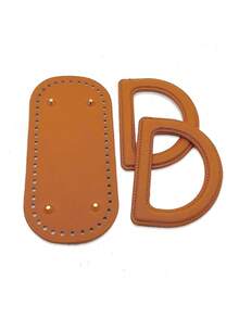 3pcs Handmade Bag Accessories Set, Matching D-Ring Handles, Woven Bag Bottom, DIY Bag Making Kit - Multicolor - View 8