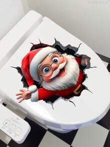 1 pieza Pegatinas decorativas de Papá Noel, árbol de Navidad, bolas de colores, muñeco de nieve, adecuadas para decorar la habitación, el hogar, la pared, el baño, el dormitorio, la sala de estar y la cocina, decoración del hogar, decoración de la habitación, decoración de invierno