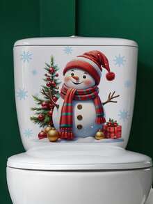 1 pieza Pegatinas decorativas de Papá Noel, árbol de Navidad, bolas de colores, muñeco de nieve, adecuadas para decorar la habitación, el hogar, la pared, el baño, el dormitorio, la sala de estar y la cocina, decoración del hogar, decoración de la habitación, decoración de invierno