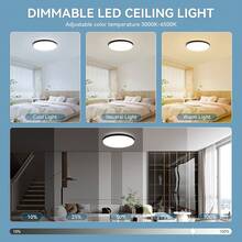 Remote Control Ceiling Light, Dimmable Smart Ceiling Lamp, Indoor Lighting, Large Ceiling Light, 30W/40W/50W LED Ceiling Light, 220V Remote Control Lamp, Suitable For Bedroom/Living Room/Kitchen/Hallway/Study/Balcony/Closet/Corridor/Entrance/Room/Stairs/Villa/Apartment, Choose The Appropriate Size Based On Usage Needs - Ceiling Light Three Colors Switchable - View 11
