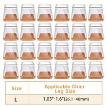 24/16/12/8/4pcs Square Chair Leg Floor Protectors - Silicone Furniture Pads, For Hardwood And Tile Floor Protection, Anti-Slip Chair Leg Covers, Transparent Polished Finish, Noise-Reducing And Scratch-Resistant Chair Leg Protectors