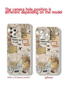 地图和飞机印花轻质防震手机壳适用于 16/11/16pro/16plus/16promax/16e/15Promax/13/14/12/XS/XR/7G/8P、Galaxy 11/12Pro/12/12X/13Pro/14Pro/15Pro/X3pro/、Redmi 10/9/Note9/12c/Note11pro/Note8Pro/9C/9a - 彩色 - 查看 5