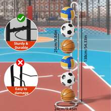 Multi-Layer Basketball, Football, Volleyball Ball Storage Rack, Suitable For Home, Living Room, Bedroom, Garage, Ball Organization And Storage Shelf