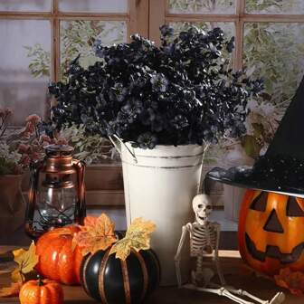 6 Ciocche di Fiori Artificiali Piante UV Outistant Per Esterno Senza Sbiadire In Finta Plastica Arricciature F Fiori Di Seta Scatola Per Finestre Giardino Portico Decorazione Domestica