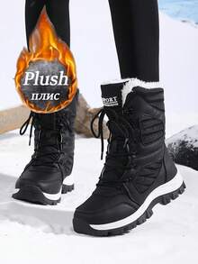 Botas de senderismo de invierno para mujer, botas de nieve casuales y de media pantorrilla para exteriores con suela antideslizante y cordones, zapatos de trekking elegantes y de moda. Marca Zapatos de senderismo de alta gama para mujer, botas de nieve de alta gama para mujer, zapatos deportivos de montaña para senderismo, camping, escalada, botas de nieve de suela gruesa y cálida, talla 36-43