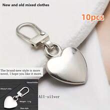5pcs/10pcs Heart-Shaped Multi-Purpose Metal Detachable Zipper Pulls Replacement Zipper Sliders Repair Kit, For Luggage, Handbags, Backpacks, Jackets - Multicolor - View 17