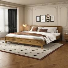 YOGLAD Solid Wood King Size Bed Frame, Queen Size Pine Wood Platform Bed, No Box Spring Needed, Sturdy Modern Farmhouse Style, Under Bed Storage Space, Easy Assembly, Heavy Duty Support For 600 Lbs, Classic Rustic Bedroom Furniture - Nature - 查看 4