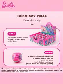 Mattel 1 件芭比官方授权 DIY 串珠手链盲盒手串惊喜盒彩色可堆叠水晶腕饰可爱形状多种款式随机镶嵌钻石吊坠手链可调节链条亚克力配饰生日圣诞礼物