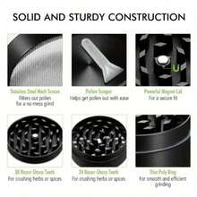 Molino de Hierbas Bitcoin Gold de 4 capas, Molino de Especias y Pimienta, Mortero de Metal, Molino de Tabaco Crudo, Accesorios para Fumar, Herramienta de Cocina - Amarillo - Ver 6