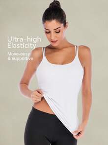 Tender Angel New Women Yoga Long Tank Top, Fitness Shirt Quick Dry Long Top Minimalist Criss-Cross Backless Workout Clothes, Suitable For All Seasons - White - View 3