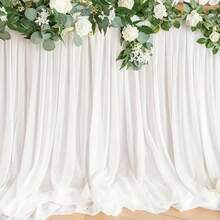Váy bàn vải mỏng màu trắng thanh lịch 6/9ft - Khăn trải bàn polyester siêu dài cho đám cưới, sinh nhật, tiệc mừng trẻ em | Đa năng, hoàn hảo cho bàn tiệc tình nhân và bánh ngọt, thêm nét sang trọng cho mọi sự kiện, trang trí bàn tiệc cưới - trắng - Xem 11