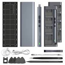 62 In 1 Electric Screwdriver Set Precision Handle Portable Pen Power Tool Kit Rechargeable Wireless Cordless Magnetic Mini Small Bits For Mobile Cell Phone Watch Repair Home Household USB Type-C Micro Laptop PC Multi-Functional