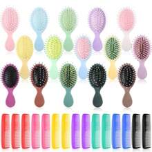 A7 30 Pieces Mini Wet Hair Brush And Wide Hair Combs Travel Detangling Brush For Women Most Hair Types Multicolor - 如圖 - 查看 1