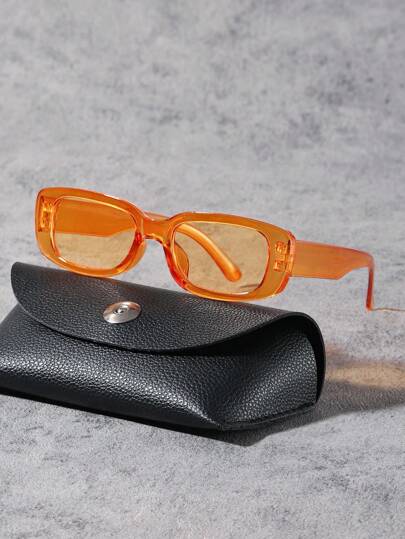 1 PC Men's Acrylic Casual Rectangle Fashion Gray Fashion Glasses For Summer Beach Vacation, Daily Outfit Matching And Holiday Gifts