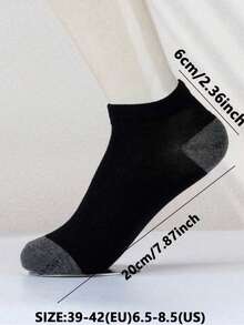 10/20 Pairs Black & White Unisex Thin Invisible Ankle Socks, Moisture Wicking Contrast Color Sports Casual Short Socks, Summer