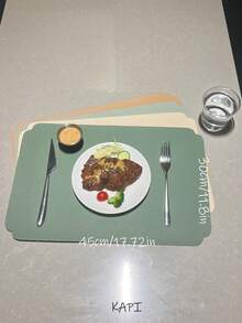 2/4/6pcs PU Placemat Set, Suitable For Indoor & Outdoor Kitchen Dining Table, Washable & Heat Resistant, Wipe Clean Placemats & Coasters, Applicable For Camping, Holiday, Wedding, Party - Multicolor - View 3