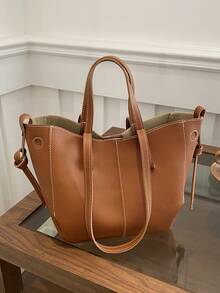 Nueva bolsa de hombro versátil de unicolor de lujo para mujer