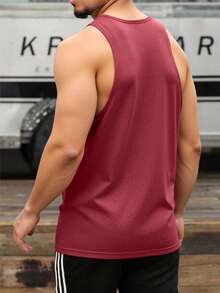 Impala TANK TOP fit ligero tejido jaspeado para GYM / ENTRENO - Rojo violeta - Ver 2