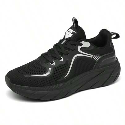 Zapatos deportivos casuales livianos y transpirables para hombres, zapatillas versátiles con suela gruesa de malla naranja para jóvenes, zapatos para correr, caminar, parejas, negro/naranja