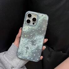 Funda para teléfono con degradado. Funda suave. Funda protectora resistente a caídas con diseño coreano Y2K para los modelos 16, 15, 14, 13, 12 y 11 Pro Plus con efecto glaciar. - azul claro - Ver 5