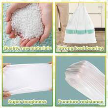 Sacs poubelles à cordon épais, portables, résistants à la déchirure, pour cuisine, salon, restauration, commerce, 45 à 50 L (20 pièces, blanc)