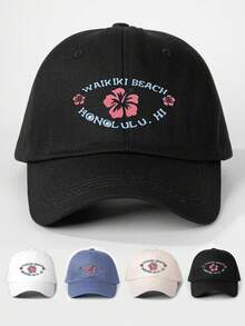 1pc Women's Printed HAWAII Peach Blossom 1959 Washed Baseball Cap, Outdoor Adjustable Sun-Protective Casual Hat Suitable For Spring, Autumn Travel And Beach Holiday, Unisex Y2K Style Baseball Cap - Baseball Cap - View 17