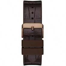 Guess 男士 Tonneau 多功能石英表 GW0202G2 蓝色镂空表盘和弹性表带休闲手表适合日常商务聚会佩戴，是送给父亲男友的生日礼物 - 咖啡棕 - 查看 4