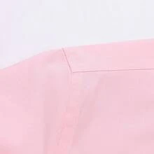 [Tedelon]56% Polyester 40% Cotton 4% Spandex ,Slim Fit Dress Shirt -Formal/Casual Shirt With Contrast Collar & Cuff Details, Breathable Cotton Blend For Business, Daily Wear - 粉色 - 查看 2
