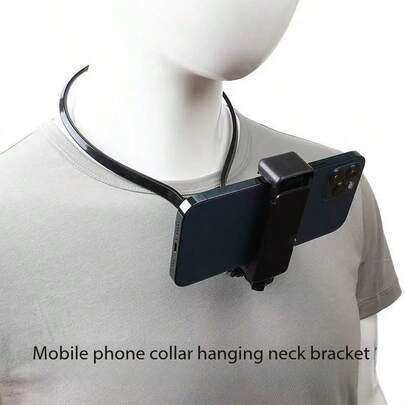 1 件项链式手机支架和支架，适用于自拍、钓鱼、户外旅行记录、摩托车骑行摄影，兼容 、Android 手机，生日、家人、朋友的礼物手机支架手机配件
