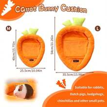 ITANDME Kaninchenbett, Meerschweinchenbett, Meerschweinchenmatte, karrottenförmiges Kaninchenbett, geeignet für Kleintiere, warm & kuschelig, passend für Meerschweinchen, Streifenhörnchen, Eichhörnchen, Igel und andere Kleintiere