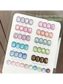 XEIJAYI Cat Eye Nail Polish 15ml Reflective Cat's Eye Magnetic Nail Gel Soaking UV LED Gel Salon Female Nail Art Tools Fashion Holographic Nail Art - 藏蓝色 - 查看 3