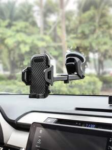 Universal Telescopic Car Phone Holder – Adjustable For Dashboard & Windshield, 360° Rotation, Retractable Arm, Supports Suction Cup & Air Vent Mounting, Fits All Smartphones & Vehicles, Ideal For GPS Navigation & In-Car Use - Black - View 2