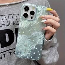 Funda para teléfono con degradado. Funda suave. Funda protectora resistente a caídas con diseño coreano Y2K para los modelos 16, 15, 14, 13, 12 y 11 Pro Plus con efecto glaciar. - azul claro - Ver 1